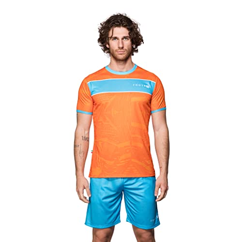 Footex Set Padel Herren T-Shirt und Shorts mit Taschen aus atmungsaktivem Stoff, leicht, hergestellt in Italien, Amalfi, XL von Footex
