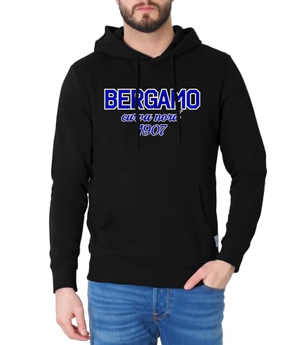 Footex Sweatshirt mit Kapuze Taschen Bauchtasche Sweetshirt Schwarz Atalanta Bergamo Nordkurve 1907 von Footex