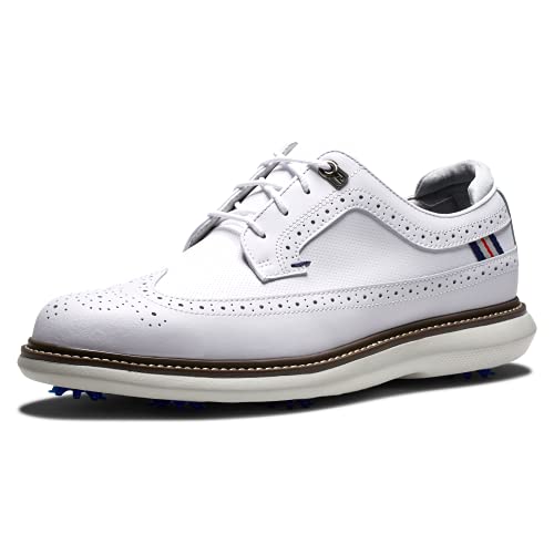 Footjoy Herren Traditions Schildspitze Golfschuh, weiß von FootJoy