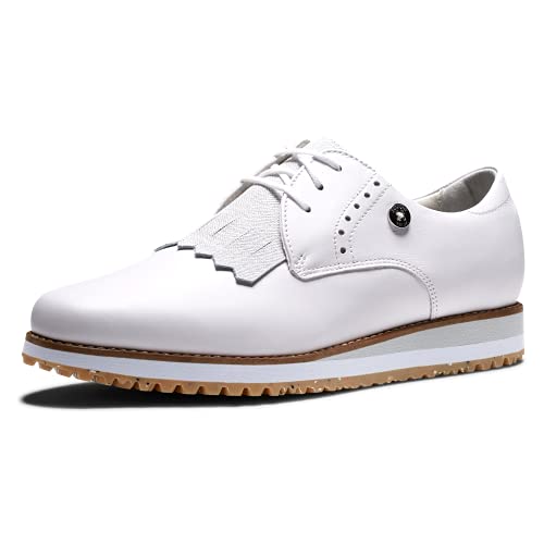 Footjoy Women's Sport Retro Golf Shoe, White/White/Grey, 10 von FootJoy