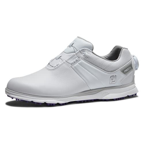 FootJoy Damen Pro|sl Boa Golfschuh, Weiß/Weiß/Violett, 39.5 EU von FootJoy