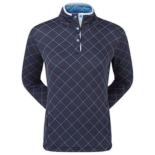 Footjoy Damen Quilted Midlayer Polo-Pullover, Marineblau, M von FootJoy