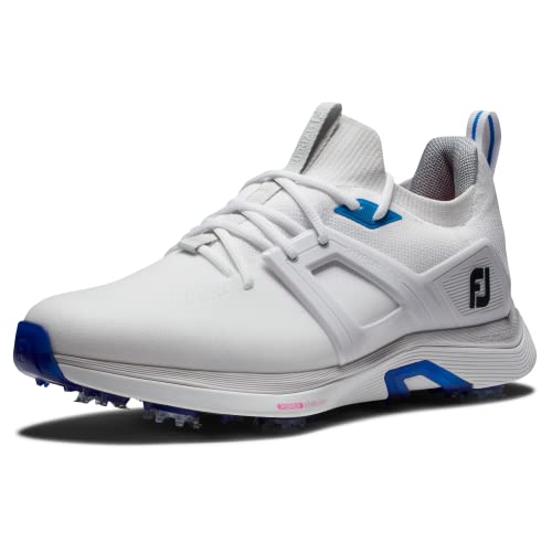 FootJoy Herren Hyperflex Golfschuh, White/Blue/Pink, 42.5 EU Weit von FootJoy