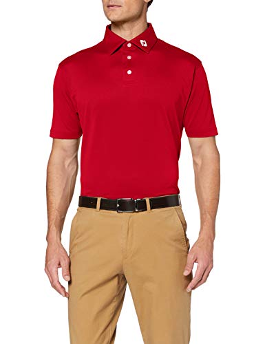 Footjoy Herren Stretch Pique Solid Poloshirt, Rot (Rojo 91825), Medium von FootJoy