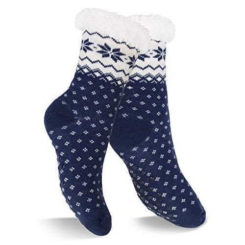 Footstar Damen und Herren Winter Haussocken (1 Paar) Kuschelsocken - Blau 35-38 von Footstar