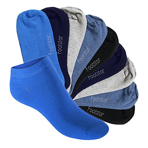 Footstar Kinder Sneaker Socken (10 Paar) - Sneak it! - Jeanstöne 23-26 von Footstar