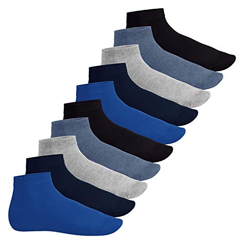 Footstar Herren & Damen Kurzschaft Socken (10 Paar) - Sneak it! - Jeanstöne 43-46 von Footstar