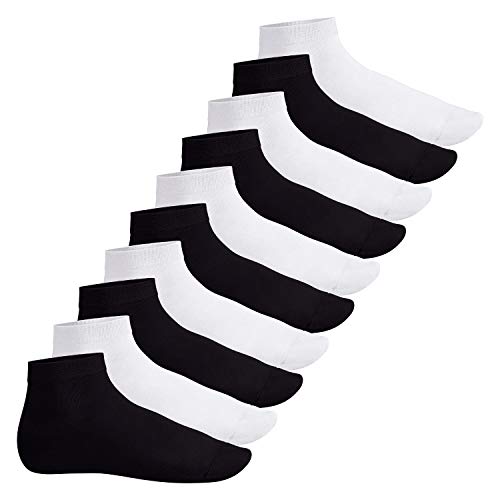 Footstar Herren & Damen Kurzschaft Socken (10 Paar) - Sneak it! - Schwarz-Weiß-Mix 39-42 von Footstar