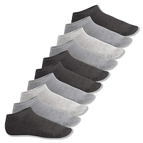 Footstar Herren & Damen Sneaker Socken (10 Paar), Kurze Sportsocken aus Baumwolle - Sneak It! - Classic Grey 47-50 von Footstar