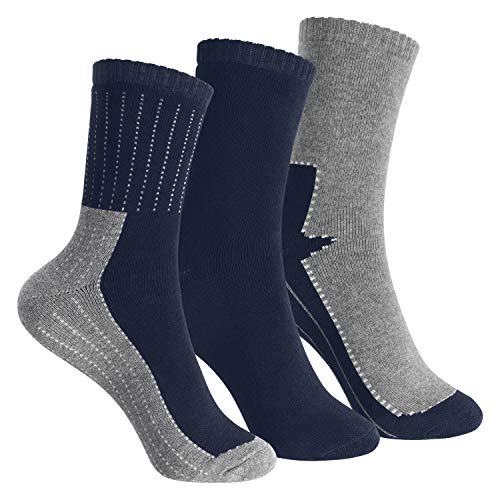 Footstar Kinder Frottee-Socken mit Motiv (3 Paar) Warme Socken mit Thermoeffekt - Marine 23-26 von Footstar