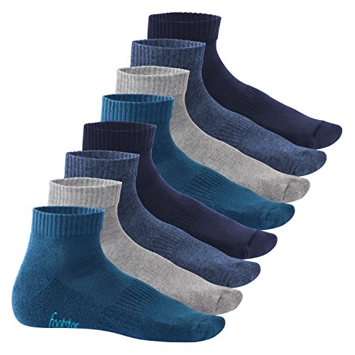 Footstar Damen & Herren Kurzschaft Socken mit Frottee-Sohle (8 Paar) Sneak It! - Jeans 35-38 von Footstar