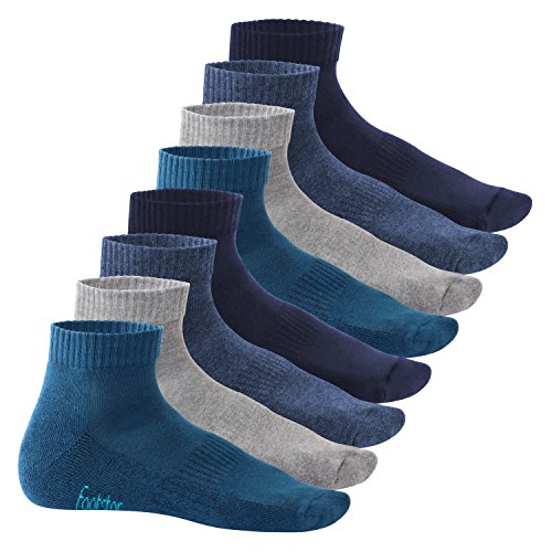 Footstar Damen & Herren Kurzschaft Socken mit Frottee-Sohle (8 Paar) Sneak It! - Jeans 35-38 von Footstar