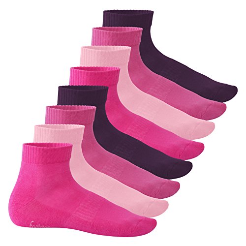 Footstar Damen & Herren Kurzschaft Socken mit Frottee-Sohle (8 Paar) Sneak It! - Berry 35-38 von Footstar