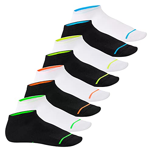 Footstar Herren & Damen Sneaker Socken (8 Paar), Kurze Sportsocken im Neon Look - Neon Glow - Mix 43-46 von Footstar