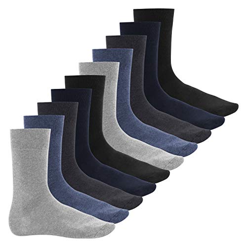 Footstar Herren Baumwollsocken (10 Paar) Handgekettelte flache Spitze - Everyday! - Jeans 39-42 von Footstar