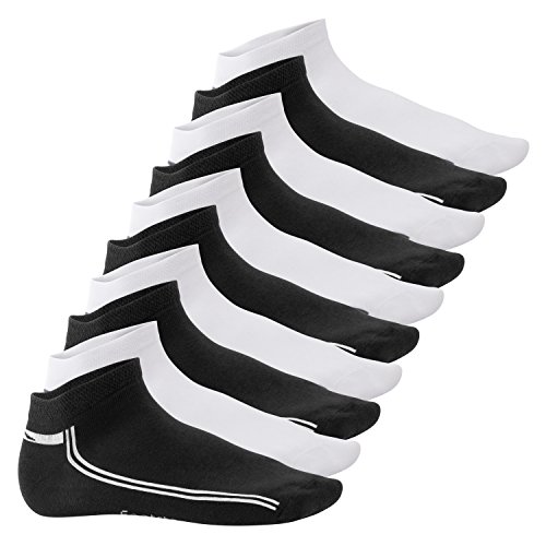 Footstar Damen & Herren Motiv Sneaker Socken (10 Paar) - Schwarz-Weiß-Mix 39-42 von Footstar