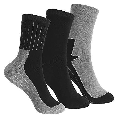 Footstar Kinder Frottee-Socken mit Motiv (3 Paar) Warme Socken mit Thermoeffekt - Schwarz 23-26 von Footstar