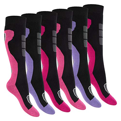 Footstar Damen Winter Kniestrümpfe (6 Paar) Vollfrottee Socken mit Thermo Effekt - Mix 35-38 von Footstar