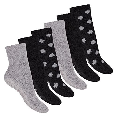 Footstar Damen & Herren Plüsch Stoppersocken mit ABS (6 Paar) - Classic Mix 35-38 von Footstar