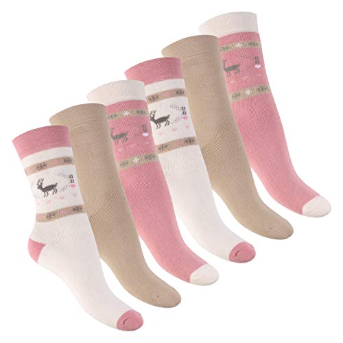 Footstar Damen Wintersocken (6 Paar) Warme Vollfrottee Socken mit Thermo Effekt - Rosa 39-42 von Footstar