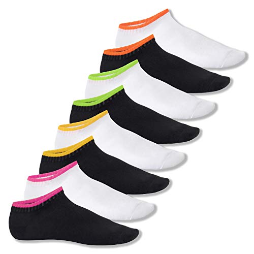 Footstar Herren & Damen Sneaker Socken (8 Paar), Kurze Sportsocken im Neon Look - Neon Flash - Mix 35-38 von Footstar