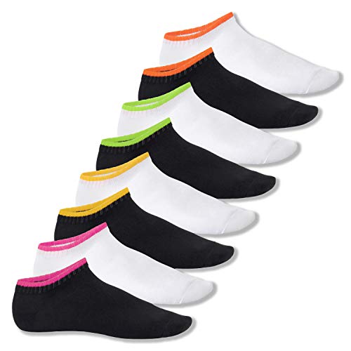 Footstar Herren & Damen Sneaker Socken (8 Paar), Kurze Sportsocken im Neon Look - Neon Flash - Mix 39-42 von Footstar