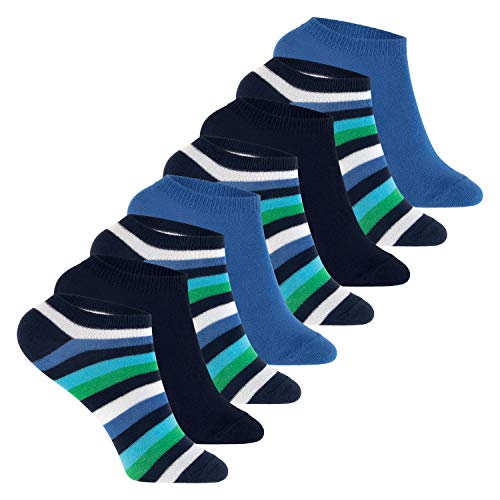 Footstar Kinder Sneaker Socken (8 Paar) Bunte Kurzsocken für Mädchen & Jungen - Blau-Grün 23-26 von Footstar