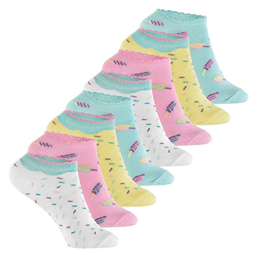 Footstar Kinder Sneaker Socken (8 Paar) Bunte Kurzsocken für Mädchen & Jungen - Pastell Mix 23-26 von Footstar