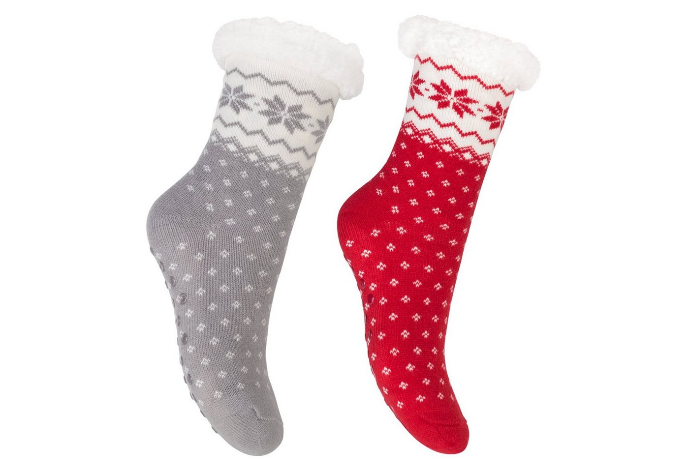 Footstar ABS-Socken Winter Haussocken für Damen & Herren (1/2 Paar) Kuschelsocken von Footstar