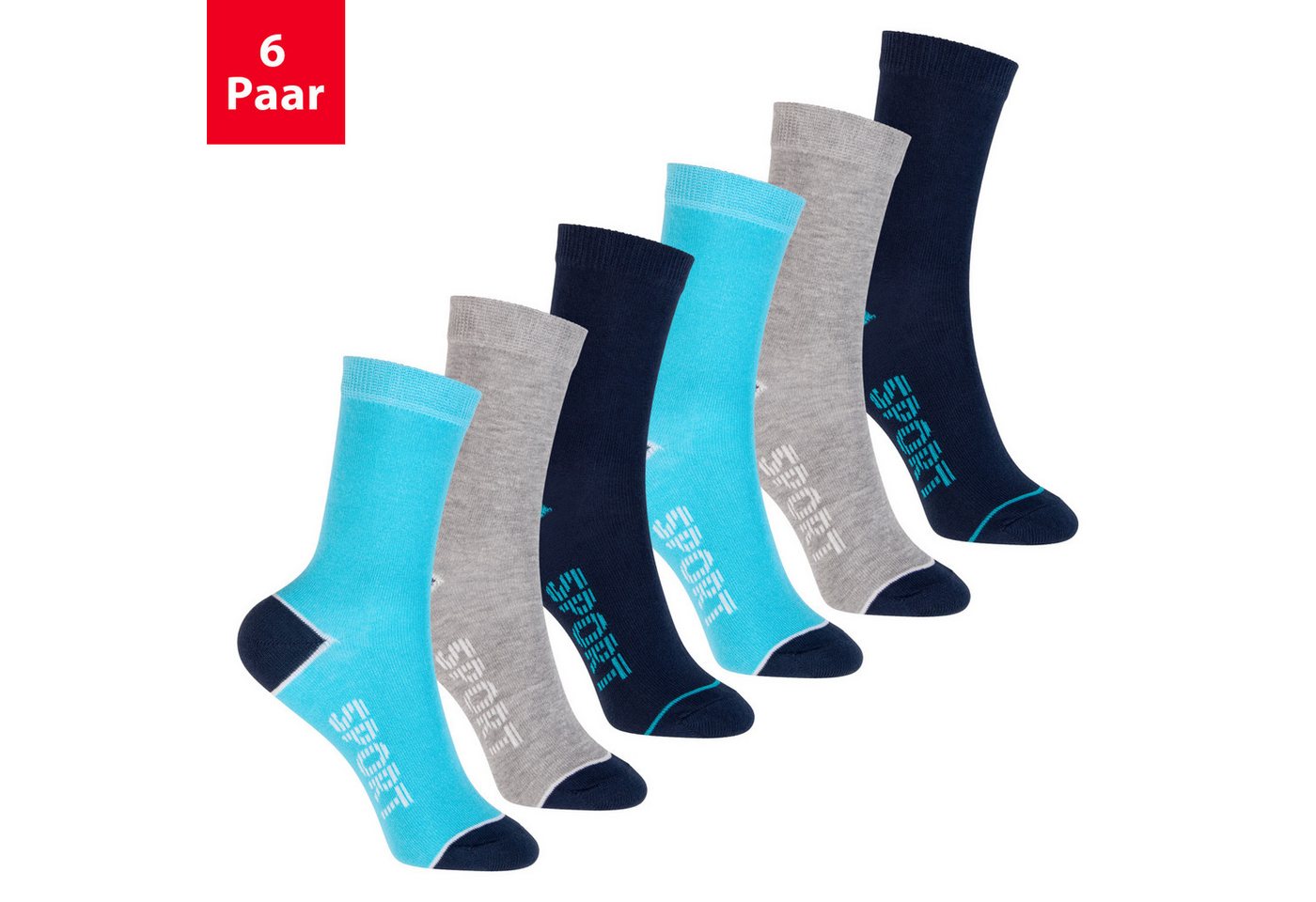 Footstar Basicsocken Bunte Baumwoll Socken für Kinder (6er Pack) von Footstar