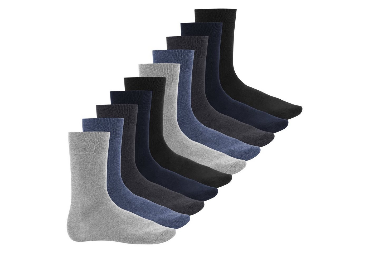 Footstar Basicsocken Everyday! Herren Socken (10 Paar) Baumwolle, gekettelte Spitze von Footstar