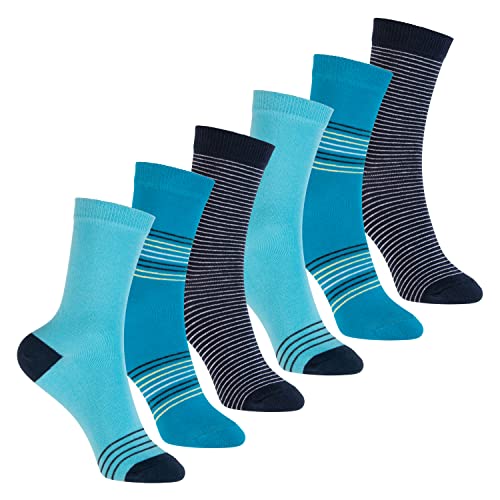 Footstar Bunte Baumwoll Socken für Kinder (6er Pack) Aqua Mix 35-38 von Footstar
