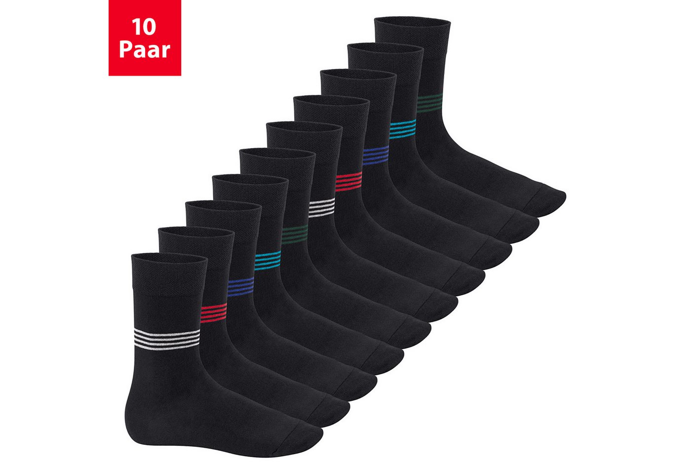 Footstar Businesssocken Herren Motiv Socken (10 Paar) mit diversen Mustern von Footstar