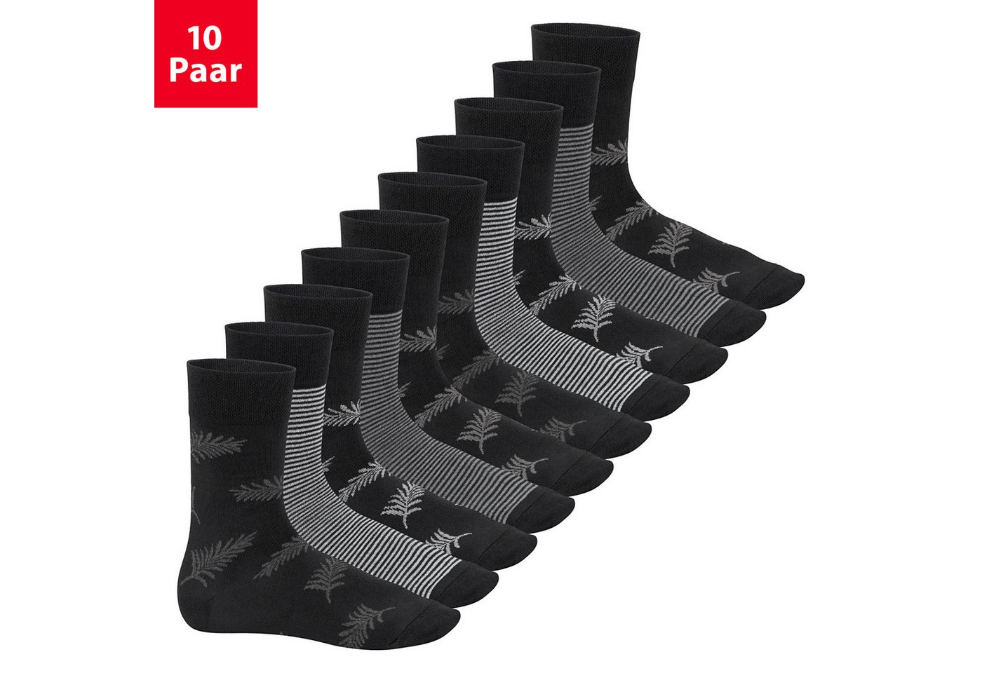 Footstar Businesssocken Herren Motiv Socken (10 Paar) mit diversen Mustern von Footstar