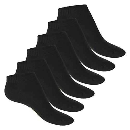 Footstar Damen Bambus Sneaker Socken (6 Paar), Kurze Socken aus nachhaltiger Viskose - Schwarz 35-38 von Footstar