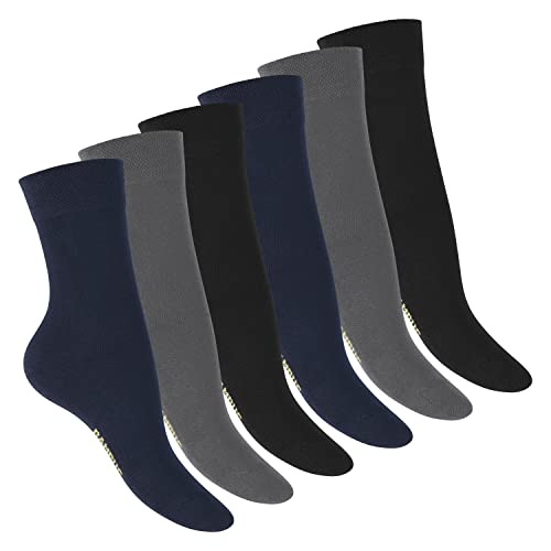 Footstar Damen Bambus Socken (6 Paar), Klassische Socken aus nachhaltiger Viskose - Mix 35-38 von Footstar