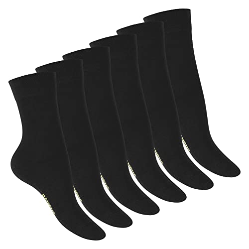 Footstar Damen Bambus Socken (6 Paar), Klassische Socken aus nachhaltiger Viskose - Schwarz 35-38 von Footstar