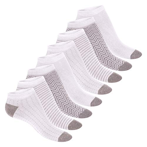 Footstar Damen Motiv Sneaker Socken (8 Paar), Kurze süße Söckchen mit Mustern - Grau Melange 35-38 von Footstar