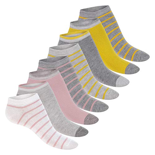 Footstar Damen Motiv Sneaker Socken (8 Paar), Kurze süße Söckchen mit Mustern - Pastell Mix 35-38 von Footstar