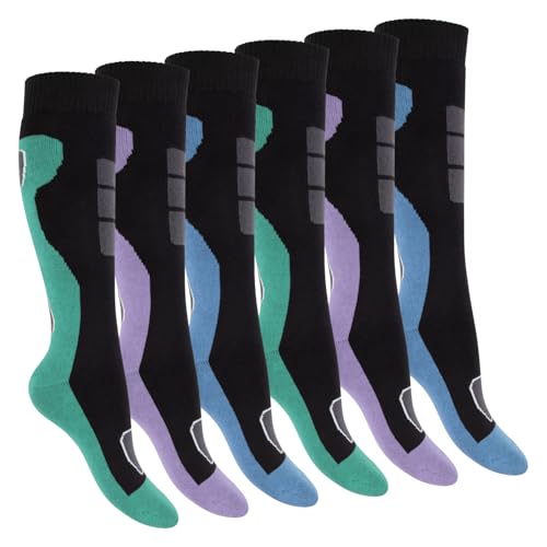 Footstar Damen Winter Kniestrümpfe (6 Paar) Vollfrottee Socken mit Thermo Effekt - Pastell 39-42 von Footstar