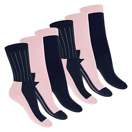 Footstar Damen Wintersocken (6 Paar) Warme Vollfrottee Socken mit Thermo Effekt - Navy Rosa 39-42 von Footstar