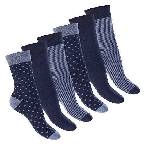 Footstar Damen Wintersocken (6 Paar) Warme Vollfrottee Socken mit Thermo Effekt - Navy 35-38 von Footstar