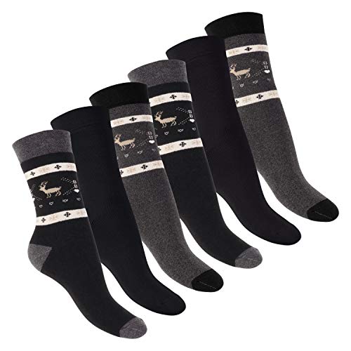 Footstar Damen Wintersocken (6 Paar) Warme Vollfrottee Socken mit Thermo Effekt - Schwarz 39-42 von Footstar