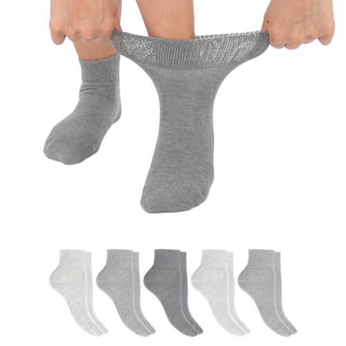 Footstar Damen & Herren Diabetiker Kurzsocken (6 Paar) - Hellgrau 39-42 von Footstar