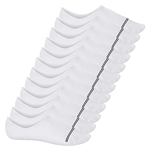 Footstar Damen und Herren Füßlinge (12 Paar) No Show Footies mit Anti-Slip - Sneak-it! - Weiß 43-46 von Footstar