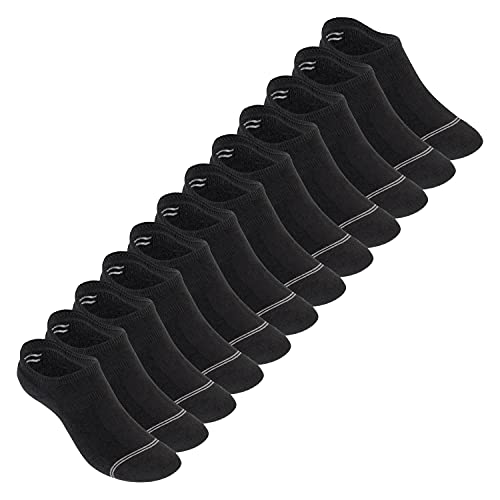 Footstar Damen und Herren Funktions Füßlinge (12 Paar) Unsichtbar mit Frotteesohle - Schwarz 47-50 von Footstar