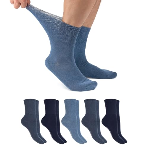 Footstar Damen & Herren Gesundheits Socken (6 Paar) Nahtfreie Diabetikersocken - Blau 35-38 von Footstar