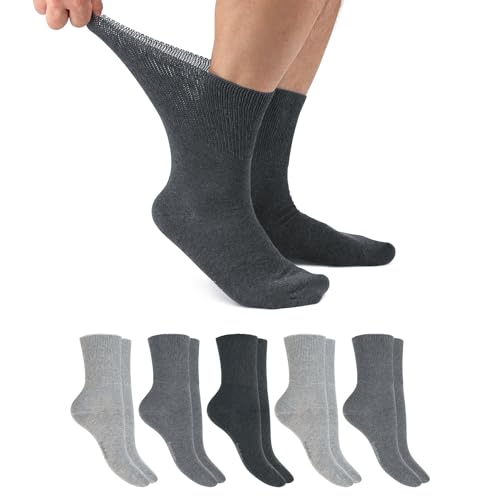 Footstar Damen & Herren Gesundheits Socken (6 Paar) Nahtfreie Diabetikersocken - Classic Grey 35-38 von Footstar