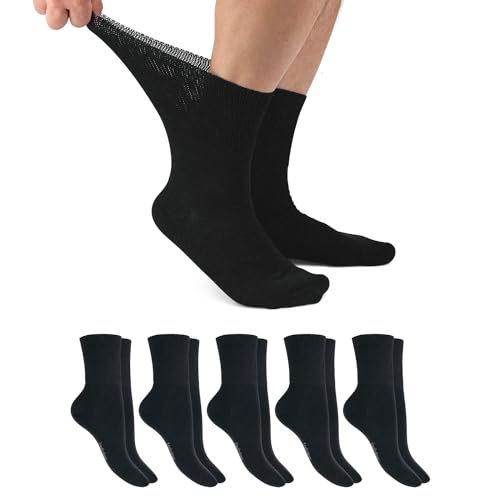 Footstar Damen & Herren Gesundheits Socken (6 Paar) Nahtfreie Diabetikersocken - Schwarz 35-38 von Footstar