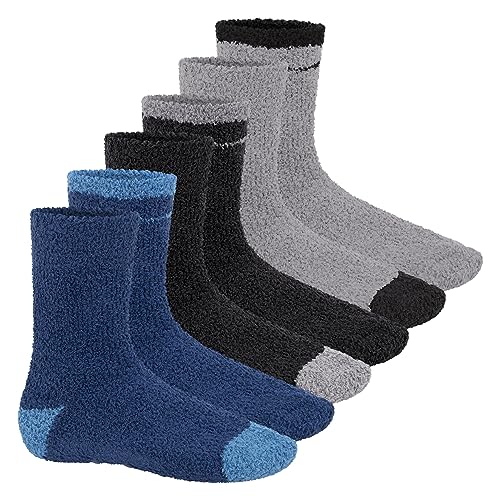 Footstar Damen & Herren Plüsch Stoppersocken mit ABS (6 Paar) - Dark Mix 39-42 von Footstar